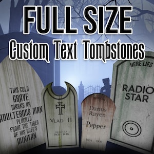 Large Custom Halloween Gravestone Tombstones - 2 Sizes - CUSTOM TEXT