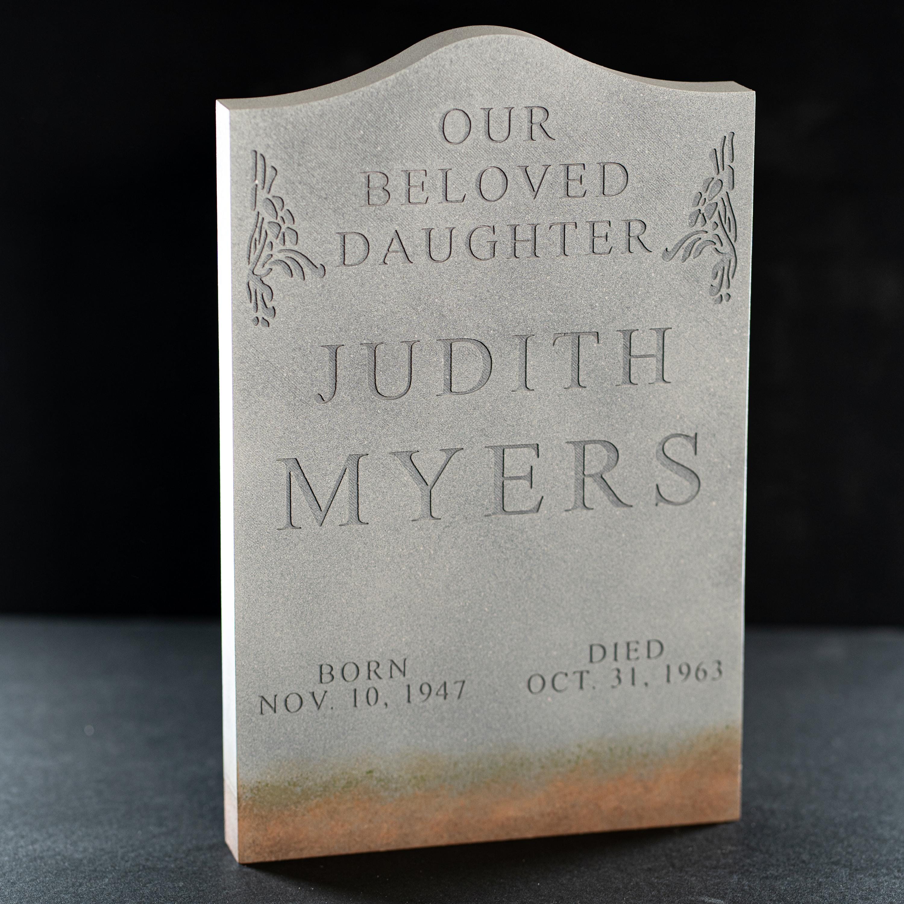 Judith Myers Tombstone - 3d printed miniature