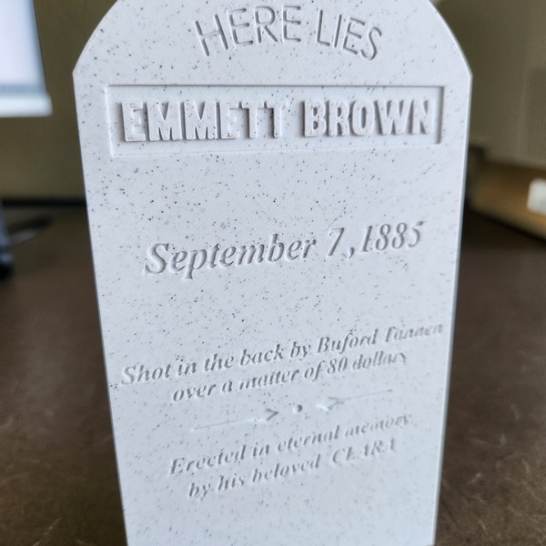 Back to the Future III- Emmett Brown Tombstone - 3d printed miniature