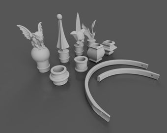 Fence Finial - Full Collection - Halloween, Haunted House - 3d printable - DIGITAL FILES