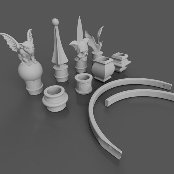 Fence Finial - Full Collection - Halloween, Haunted House - 3d printable - DIGITAL FILES