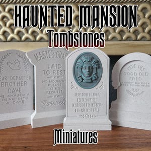 Haunted Mansion Tombstones - 3d Printed Miniatures 4-Pack Set