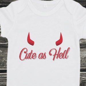 Cute as Hell Bodysuit, Rock &#39;n Roll Baby, Punk Baby, Rock and Roll Baby, Funny Baby Gift, Heavy Metal Baby, Goth Baby, Handmade Baby Gift