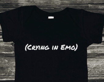 Crying in Emo Baby Bodysuit, Emo Baby Onesie, Punk Rock Baby Shower Gift, Alternative Baby, Dark Humor Infant