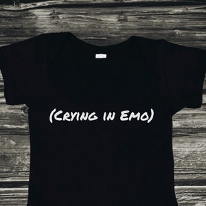 Crying in Emo Bodysuit, Rock &#39;n Roll Baby, Punk Baby, Funny Baby Gift, Emo Baby Gift, Goth Baby, Social Distancing, Dark Humor, Cute Baby