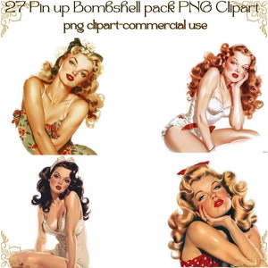 27 Bombshell pin-up meisjes/CLIPART/DIGITALE DOWNLOAD
