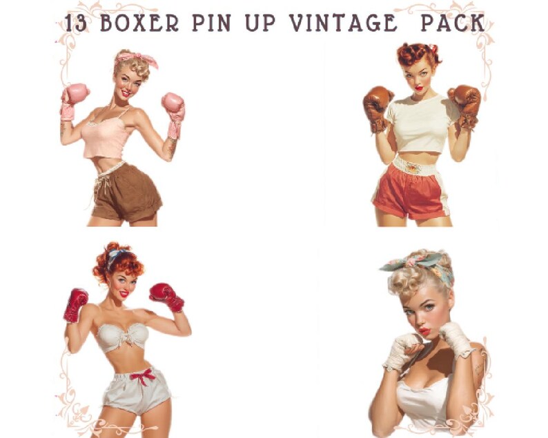 Boxing Pin Up 13 Pngs | Boxing Pin-up Girls | Transparent Background | Instant ...