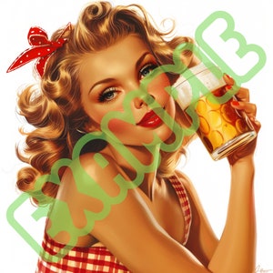 10 Beautiful Pin up as Cocktails Pack /CLIPART/DIGITAL DOWNLOAD - Etsy