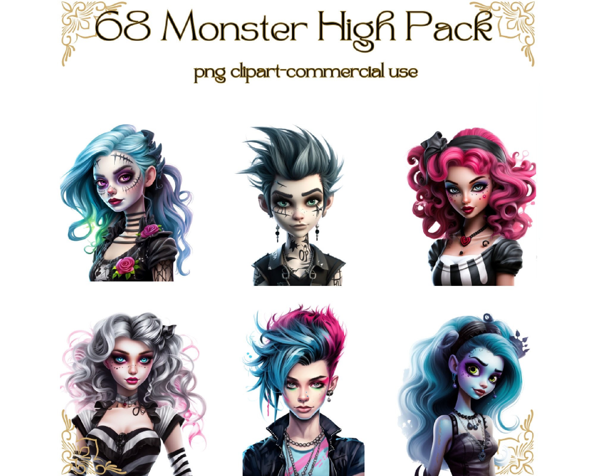 5 Packs Monster High liquid Stickers Collection Bulk - Arts & Crafts