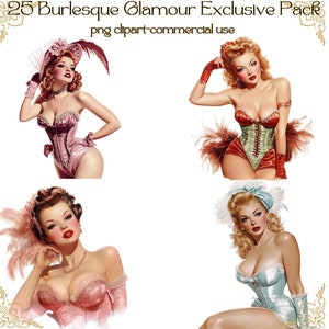 25 Burlesque Glamour Esclusivo /CLIPART/DOWNLOAD DIGITALE