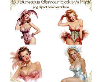 25 Burlesque Glamor Exclusive /CLIPART/DIGITAL DOWNLOAD