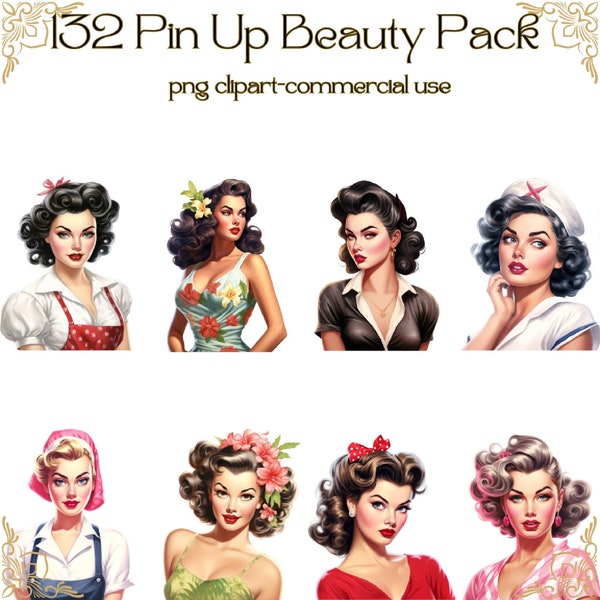 132 Pin up Beauty/CLIPART/DIGITAL DOWNLOAD