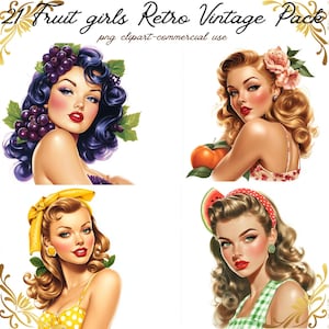 21 Fruit girls Pack /CLIPART/DIGITAL DOWNLOAD