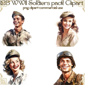 128 WWII Soldiers Pack /CLIPART/DIGITAL Download