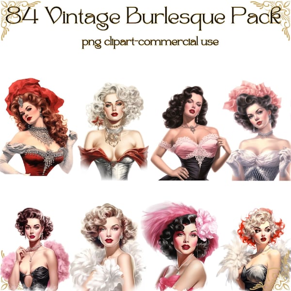 84 Burlesque 50's Pack /CLIPART/DIGITAL DOWNLOAD