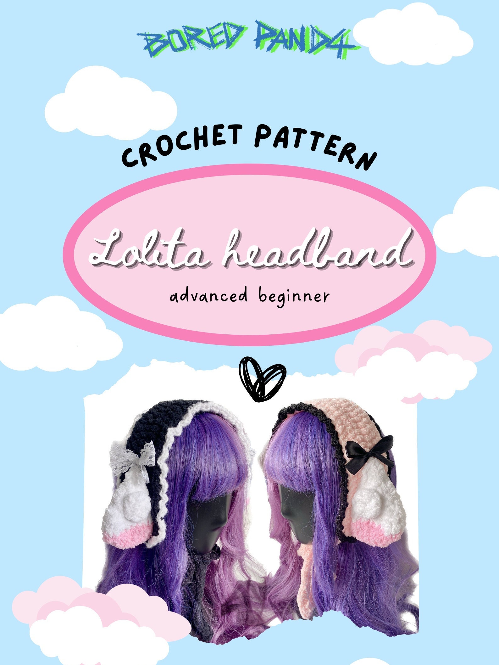 Crochet Pattern Lolita Headband With Chobits Ears (PDF Pattern