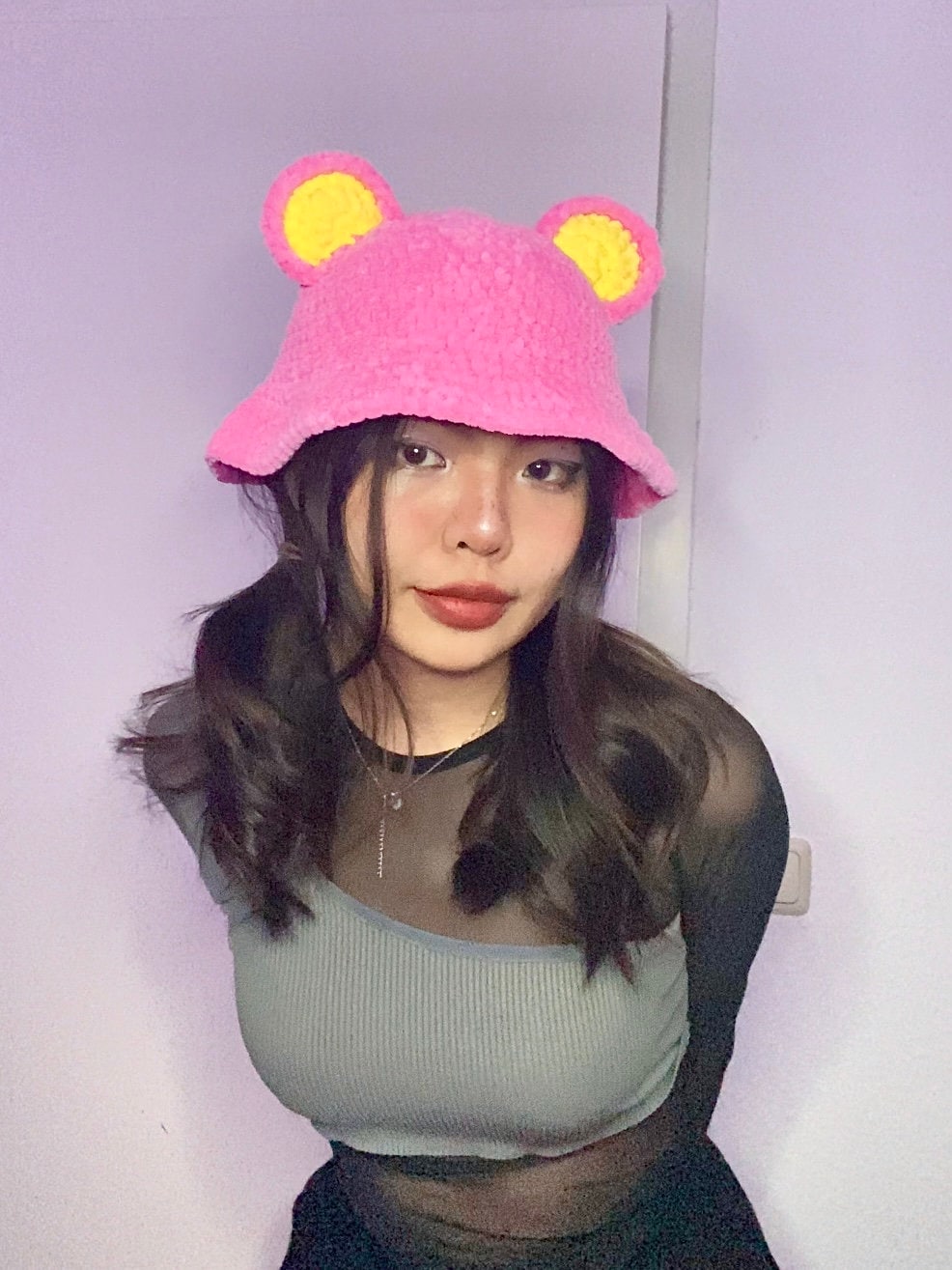 Crochet Pattern Crochet Bear Bucket Hat Chunky Yarn Fluffy Etsy