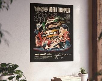 Ayrton Senna F1 Grand Prix Championship Poster