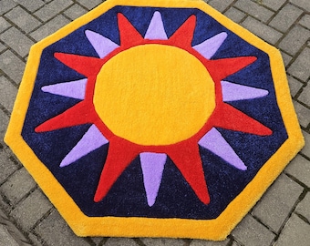 Handmade Vintage Video Game Decor Rug | Tufted Retro-Inspired 90s Platformer Carpet | Cozy Decor for Gaming Rooms & Collectors