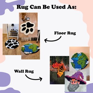 Rug Can be used not only as a floor mat, but also you can hang it on the wall, making unique wall art piece