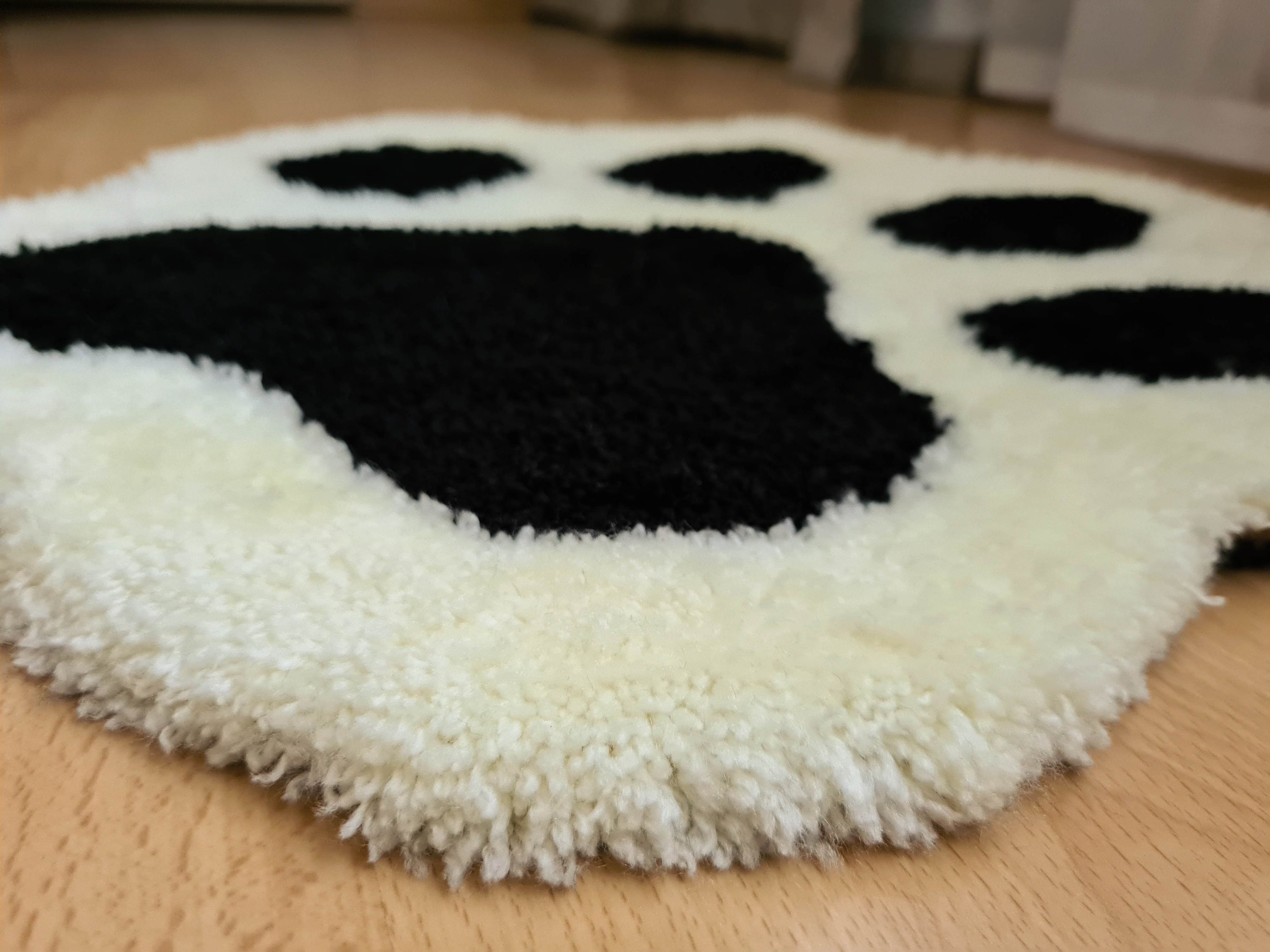 Square Paw Print Rug Handmade Tufted Paw Print Rug: Nursery Decor, Pet Feeding Mat - Etsy