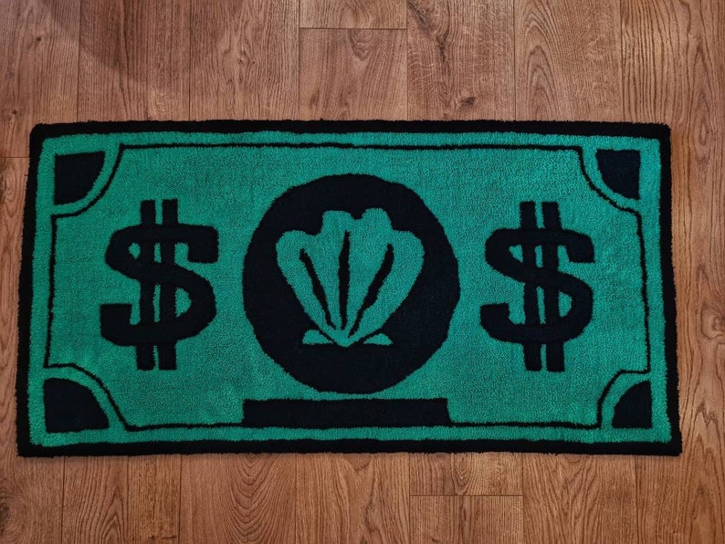 Handmade Tufted rug Mr. Krabs' dollar Multiple size Etsy Polska