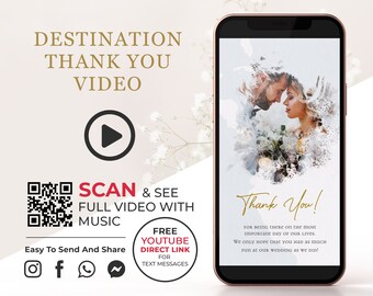 Destination Thank you Video Card, World Map Thank you Digital Card, Travel Wedding Thank you Video, Destination Birthday Thank you Video W1