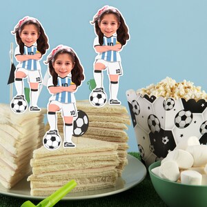 Messi Soccer Player Cupcake Toppers With Photo, Argentina Soccer Player ...