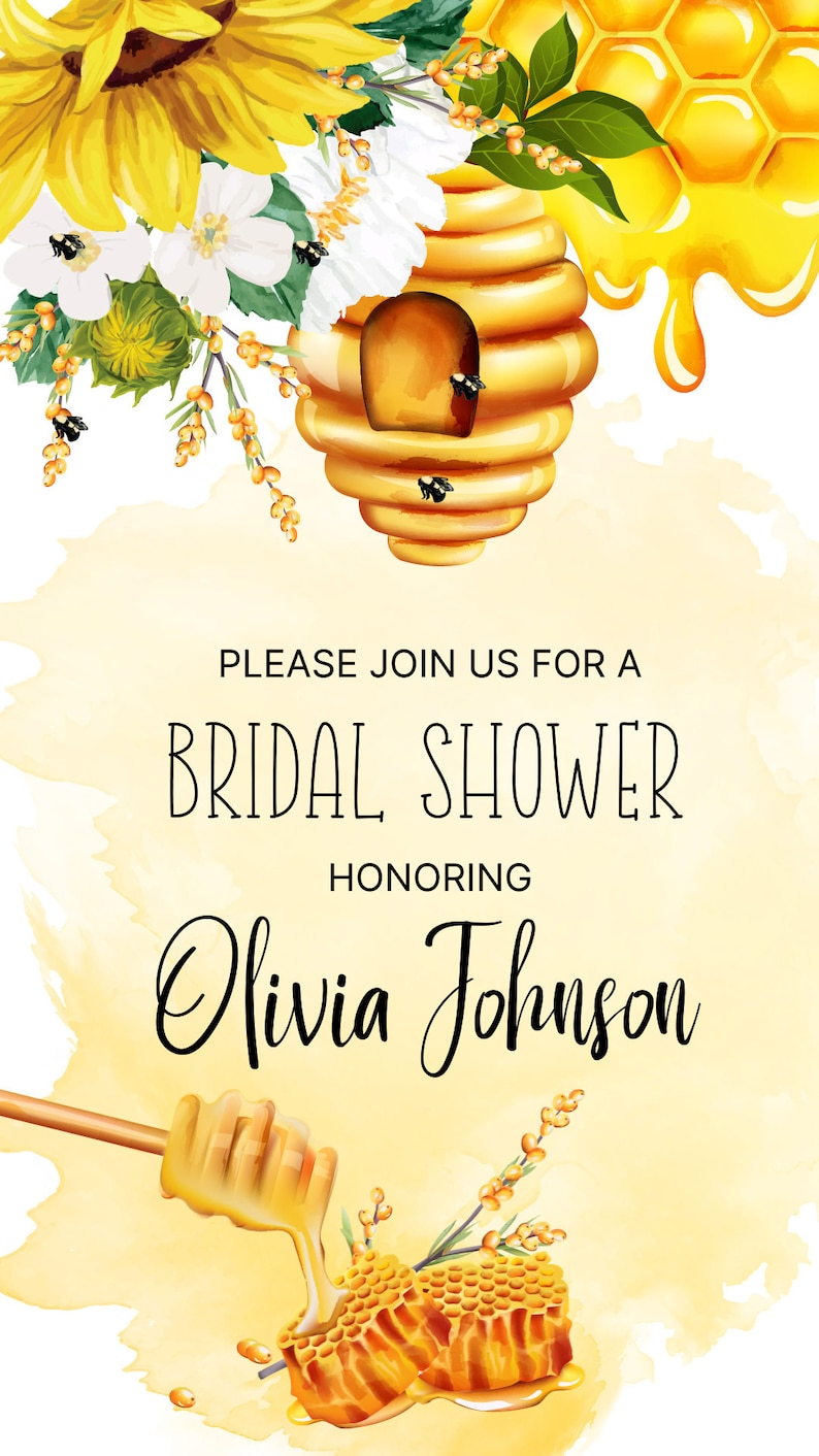 Bride to Bee Bridal Shower Video Invitation, Meant to Bee Animated ...
