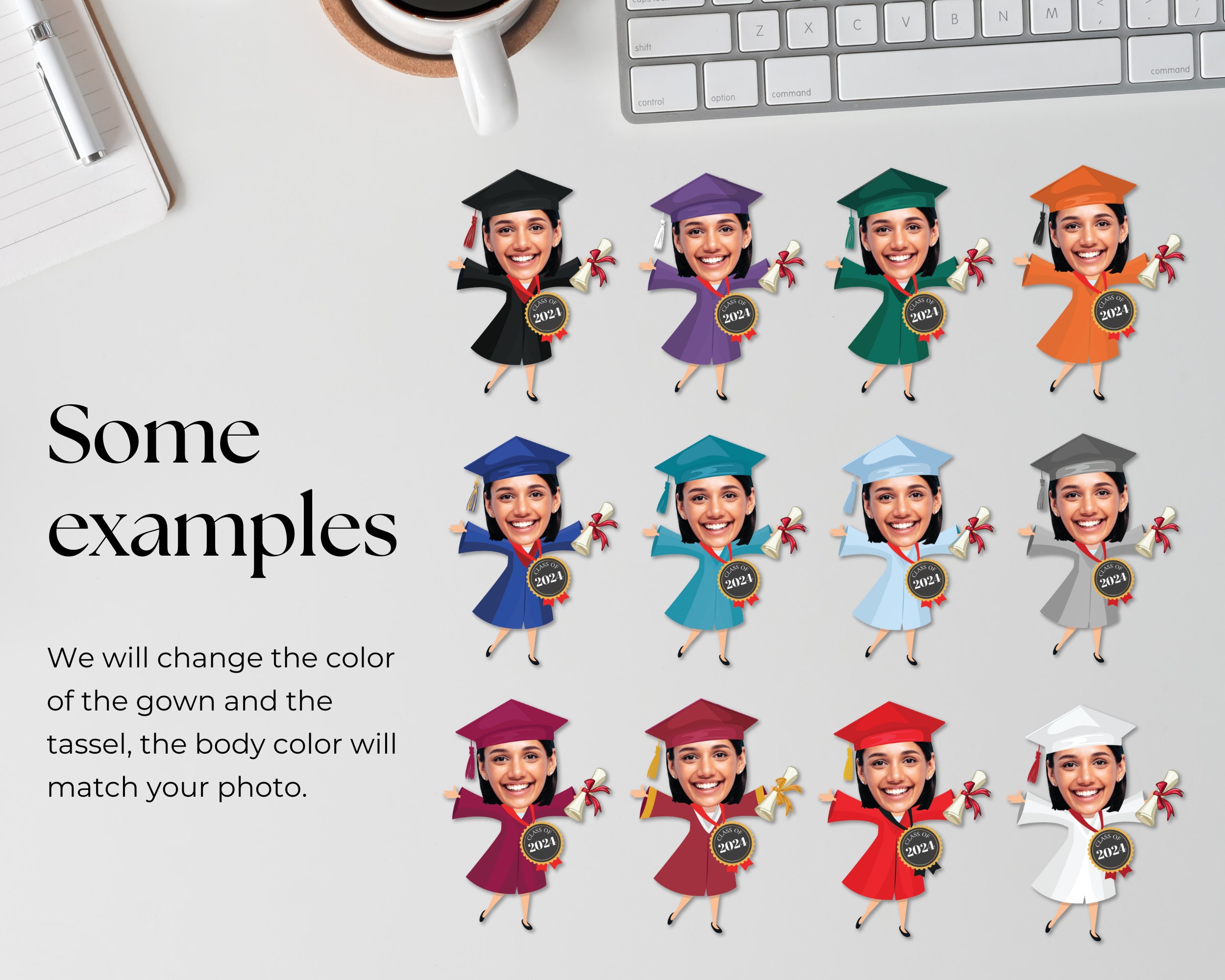 Abschlussfeier Cupcake Toppers mit Foto, Klasse von 2025 Cupcake ...