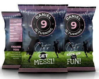 Soccer Chip Bag Editable Template, Birthday Party Chip bag, Soccer Chips Bag Wrapper, Party Favors, Food Deco, Digital File Instant Download
