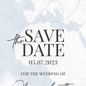 Destination Save the Date Video Invitation, World Map Digital Animated E Wedding Invite, Engagement Announcement, Phone Video Invitation W1 image 3