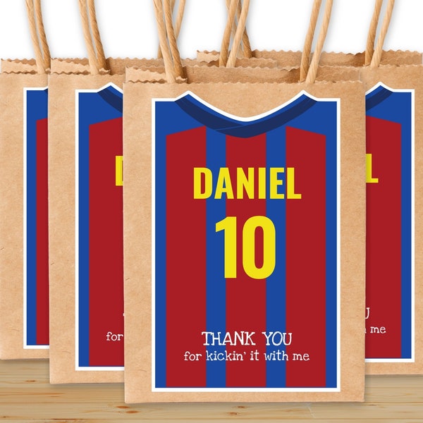 Soccer T-shirt Gift Bag, Jersey Birthday Gift Bag, Uniform Soccer Treat Bag, Party Favor Bag, Futbol Birthday Decoration Digital Download B2