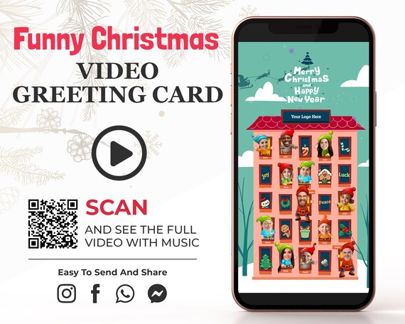 Corporate Employee Christmas Video Greeting Card, Company Group Holiday Card  With Photo, Business Team Advent Calendar, Funny Animated Video - Etsy