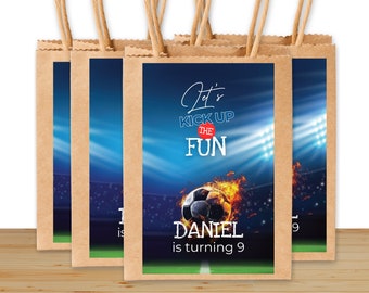 Soccer Birthday Gift bag, Football Treat Bag, Soccer Ball Party Favors, Futbol Gift Bag, Soccer Birthday Print Decoration, Digital Download