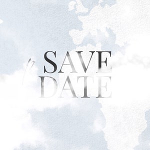 Destination Save the Date Video Invitation, World Map Digital Animated E Wedding Invite, Engagement Announcement, Phone Video Invitation W1 image 2