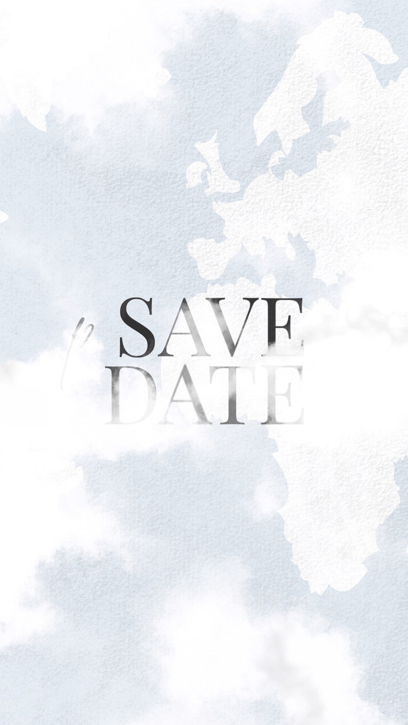 Destination Save the Date Video Invitation, World Map Digital Animated E Wedding Invite, Engagement Announcement, Phone Video Invitation W1 image 2