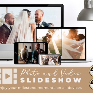 Personalized Video Slideshow, Modern Custom Photo Slideshow with Music for Wedding, Birthday Video Slideshow, Couple, Family, Memorial Video
