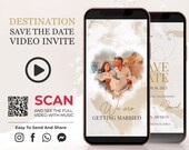 Destination Save the Date Video Invitation with Photo, Travel Theme Video Save the Date, Destination Wedding Video, World Map Invitation W1