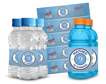Soccer Water Bottle Labels, Soccer Gatorade Labels, Soccer Birthday Decoration, Futbol Party Treats Printable, Digital File