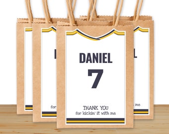 Soccer T-shirt Gift Bag, Jersey Birthday Gift Bag, Uniform Soccer Treat Bag, Party Favor Bag, Futbol Birthday Decoration, Digital Download