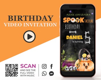 Halloween Birthday Video E Invitation, Spooktacular Halloween Animated Invite, Halloween Party Invitation, Digital Invite, Social Media K1