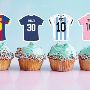 4 Leo Messi Jerseys Cupcake Toppers, Inter Miami PSG Barcelona ...