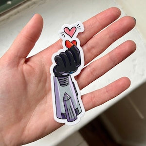 Mandalorian Original Vinyl Sticker, Durable Waterproof 3" Pedro Pascal K-Pop Heart Sticker