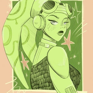 Hera Syndulla Original Art Print, Full 8.5"x11" Star Wars Print