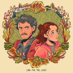 The Last of Us Joel + Ellie 8&quot;x8&quot; Original Art Print