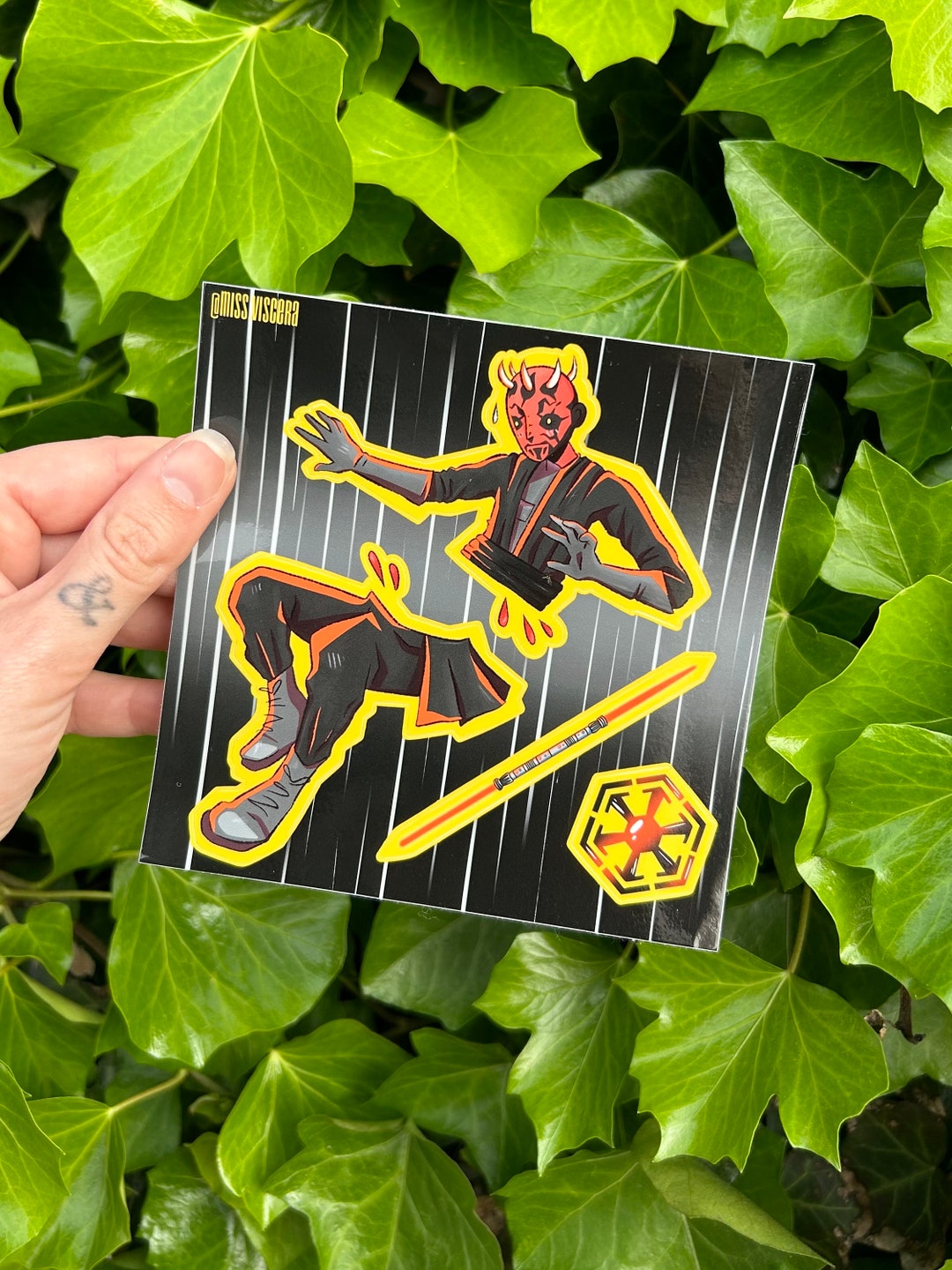 Darth Maul Original Vinyl Stickers, Durable Waterproof 5x5 Star Wars