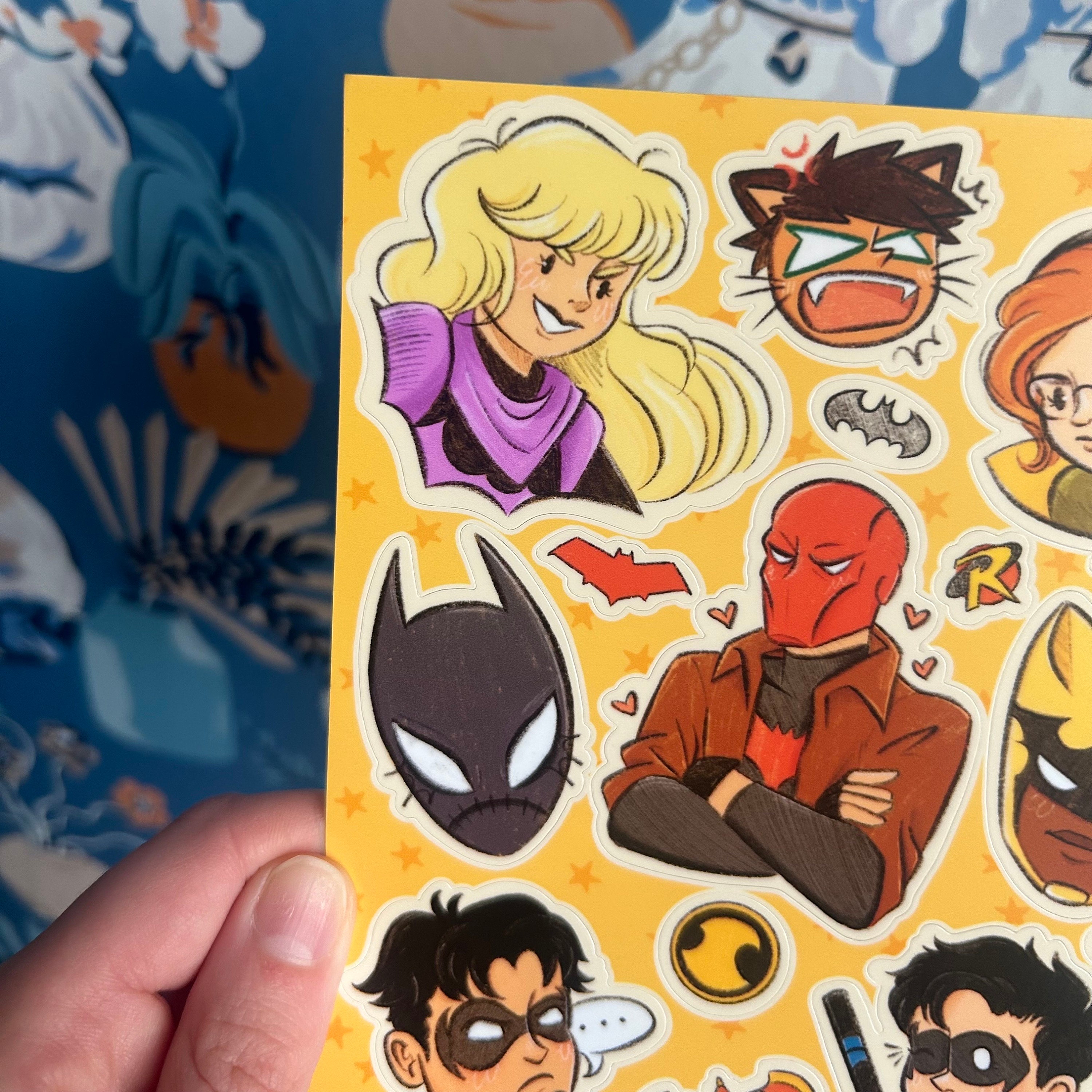 Bat Kids Sticker Sheet, Cute + Durable Original Vinyl Nightwing ...
