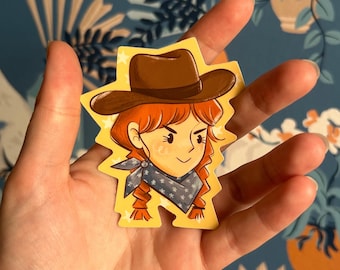 Cowgirl Original Vinyl Sticker, Durable Waterproof 4" Matte Finish Sticker