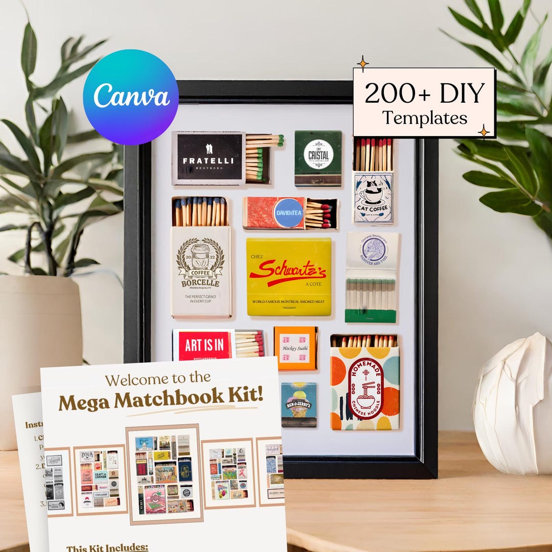 Pinterest Matchbook Example CUSTOM Matchbook Template | Valentines Thoughtful Digital Matchbook ...